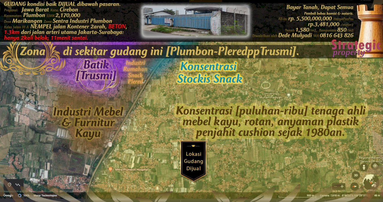 Dijual toko besi/restoran lebar-depan 27meter, jalan-kolektor-BETON.