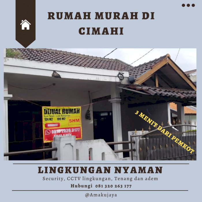 DIJUAL MURAH, RUMAH NYAMAN DAN TENANG,  DI KOMPLEK BUCIPER - CIMAHI