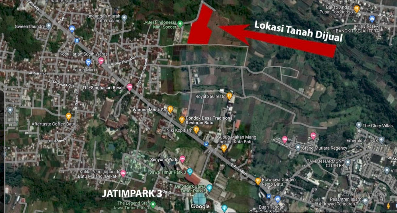 Tanah kawasan Jatim park 3