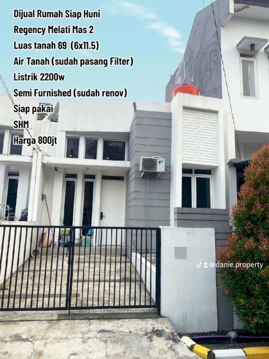 Rumah siap huni sudah renov Regency Melati Mas 2 harga murah