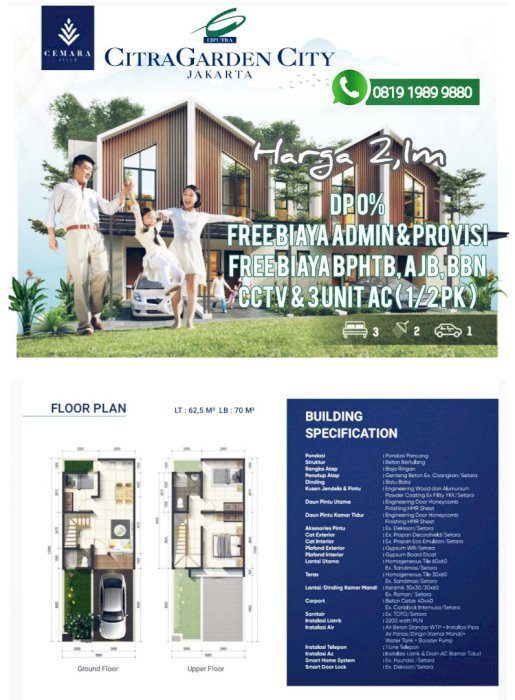 Rumah 2 lantai Citra Garden Jakarta