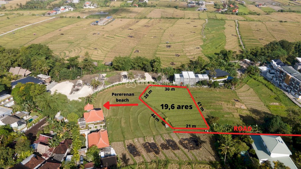 (#BSLL172) Prime Land for Lease in Pererenan with Rice Field View