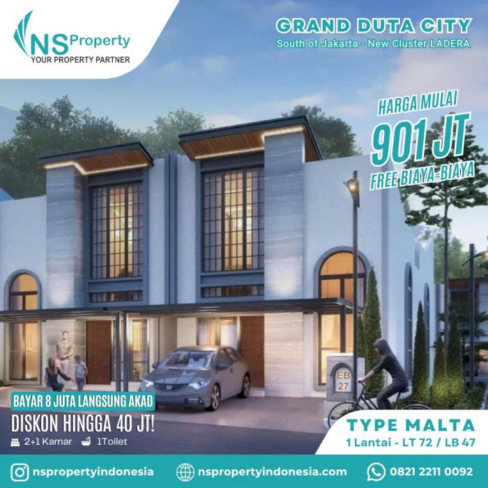 Rumah di jual cukup 8jt all in Grand Duta City