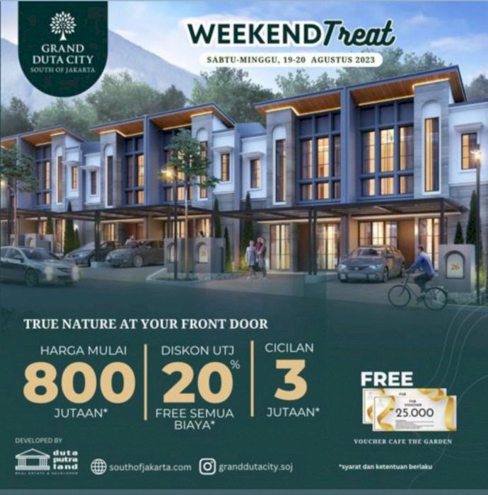 Rumah American Style Grand Duta City Cukup 8jt all in