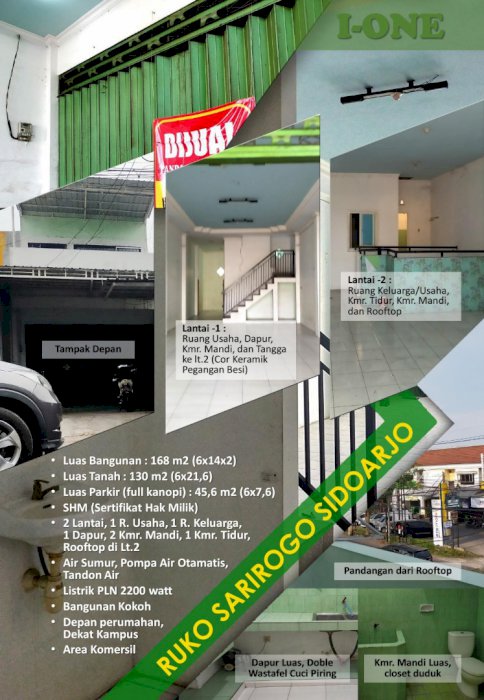 DIJUAL CEPAT RUKO STRATEGIS SARI ROGO SIDOARJO