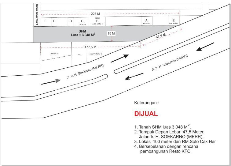 TANAH STRATEGIS DI JL DR IR H SOEKARNO SURABAYA