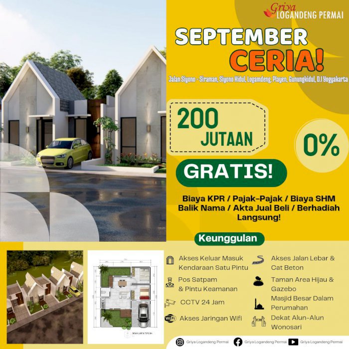September Ceria, Dengan 1 Juta Bisa Dapat Rumah Elegan & Strategis
