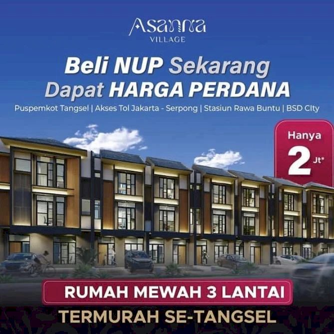 Rumah 3Lt. di Pamulang Termurah mulai 800Jtan