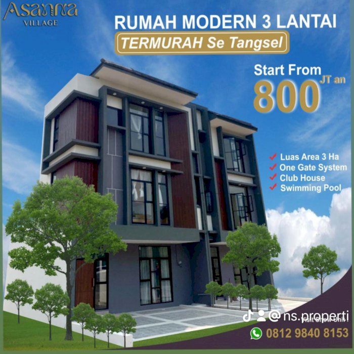 Rumah 3Lt. Termurah di Tangerang Selatan  || BISA KPR