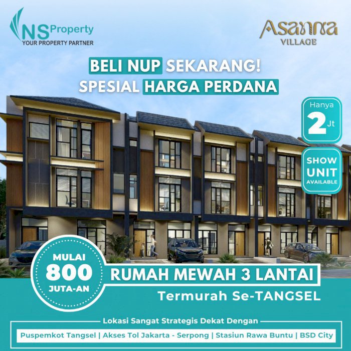 Rumah 3Lt. Termurah se-Tangsel | Proses KPR Instan