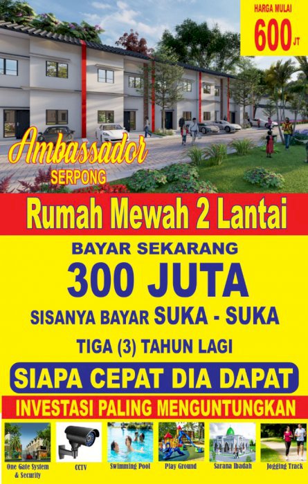 Rumah 2Lt. Dekat KawasanPuspitek Tangsel | Bayar 300 Sisanya Suka-Suka
