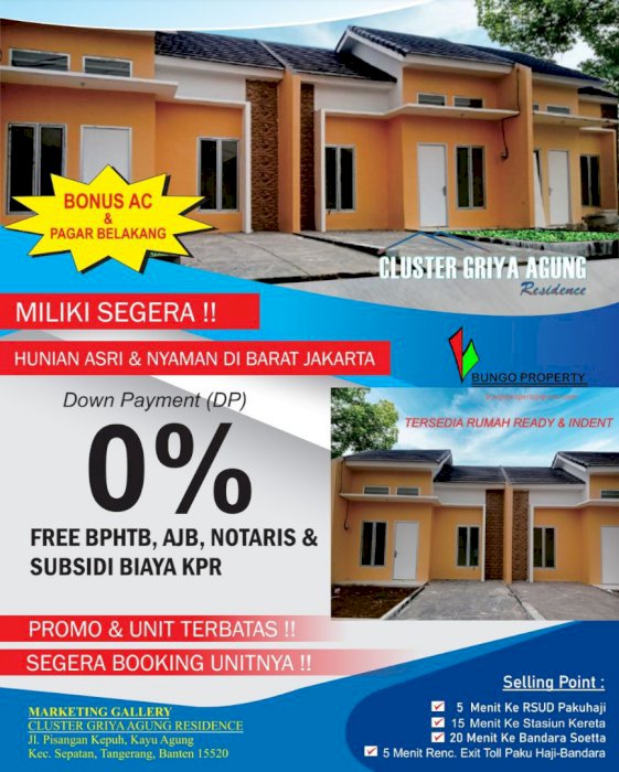 Griya agung residence free AC dan tembok belakang