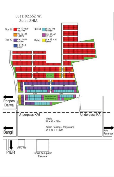 Dijual Tanah Zona Pemukiman Raci Pasuruan
