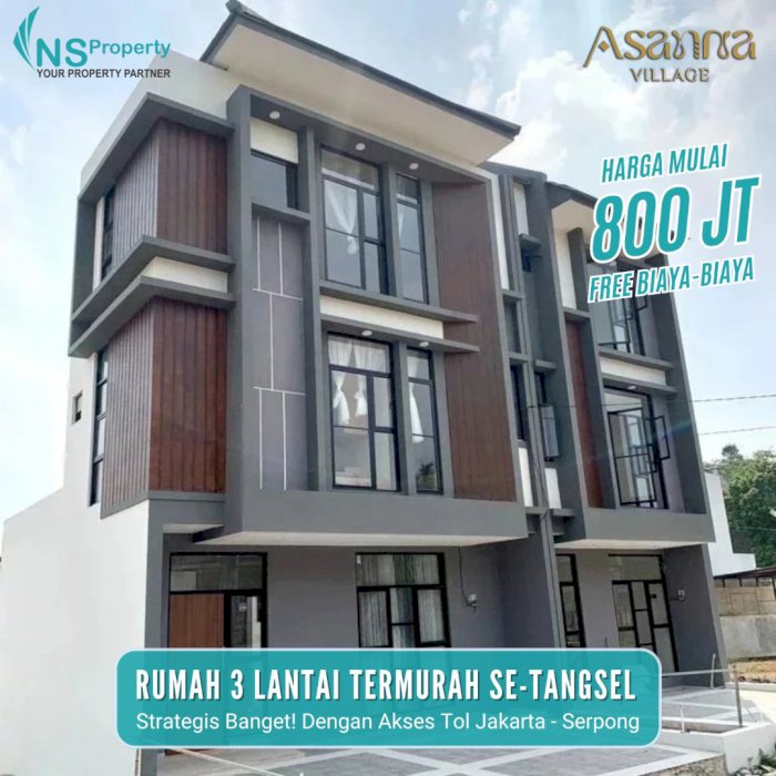 Rumah 3Lt. Di Pamulang TangSel Murah | KPR DP0% PROSES INSTAN