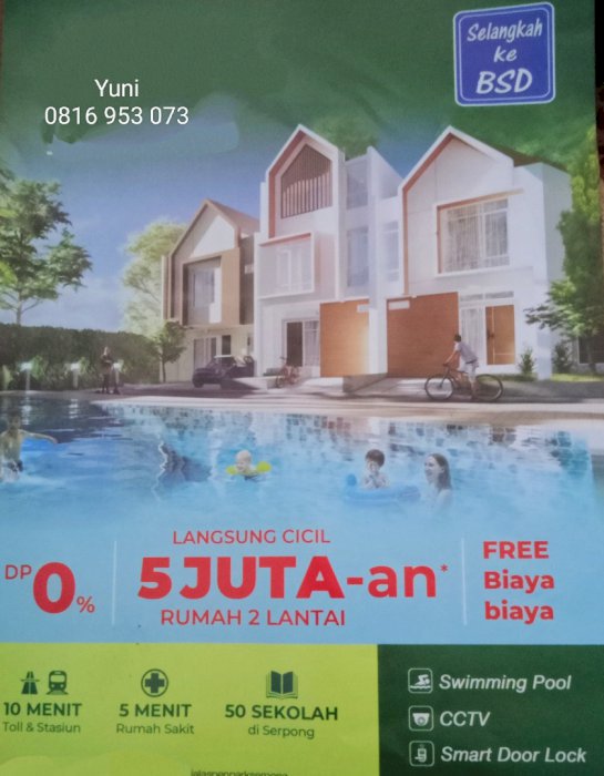 Rumah mewah 2 lantai 5 menit ke BSD
