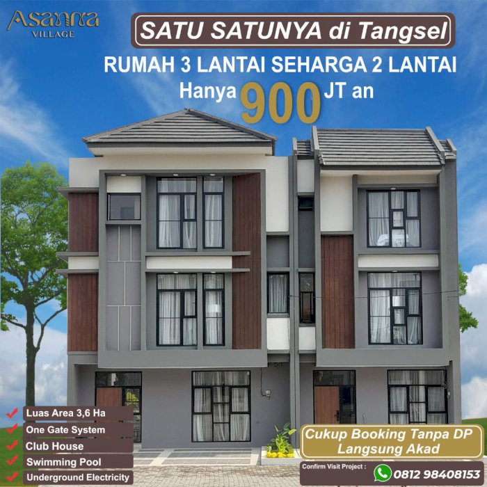 Rumah 3Lt. Pamulang TangSel TANPA DP HARGA 900JTAN