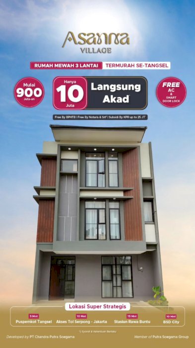 Rumah 3Lt. Harga 900Jtan Di Pamulang Tangsel TANPA DP
