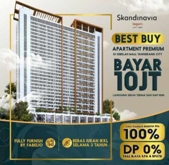 Apartemen Skandinavia bayar 120 bulan langsung huni tangerang