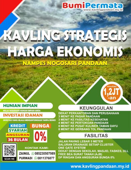 Tanah Kavling Pandaan Strategis dan Murah