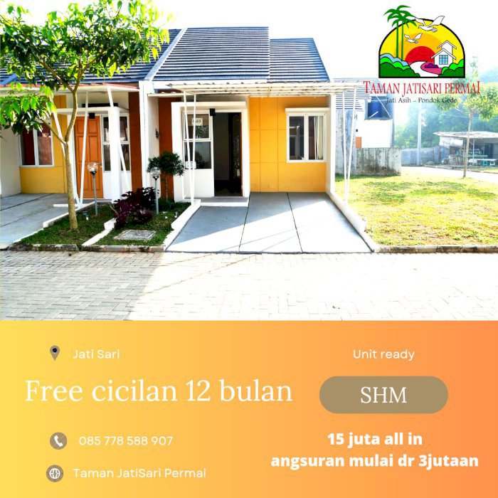 Free cicilan 12 bulan, shm, free ac, cicilan 3jutaan