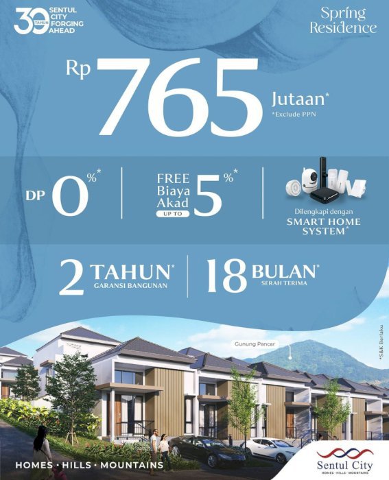 Rumah view gunung pancar spring residence Sentul city