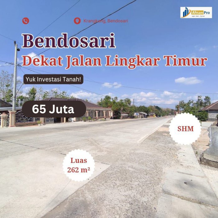 Tanah Kavling Murah dan Luas di Bendosari Sukoharjo