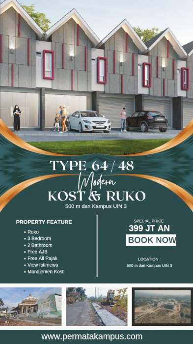 Dijual Rumah Kost dekat Kampus UIN 3 Malang