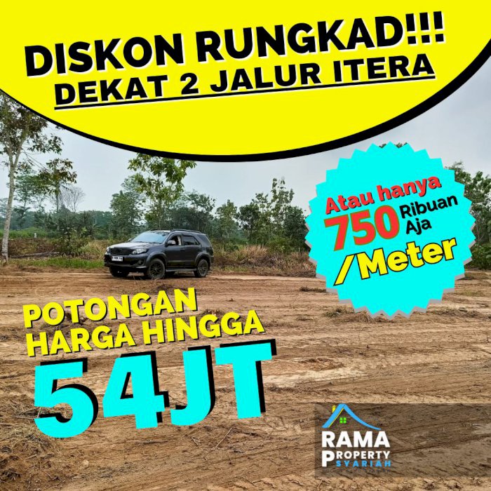 KREDIT TANAH KAVLING MURAH PALING DEKAT KAMPUS ITERA DAN PINTU TOL