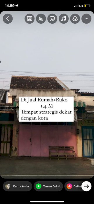 DIJUAL RUMAH/RUKO DEKAT PUSAT KOTA