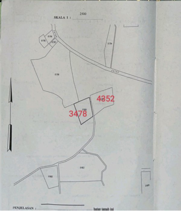 Di jual tanah  total luasan 7830