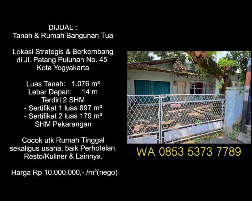 Tanah di patangpuluhan Jogja