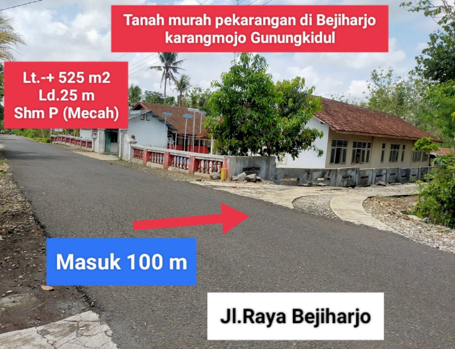 Jual Tanah Murah di Bejiharjo Karangmojo Gunungkidul strategis
