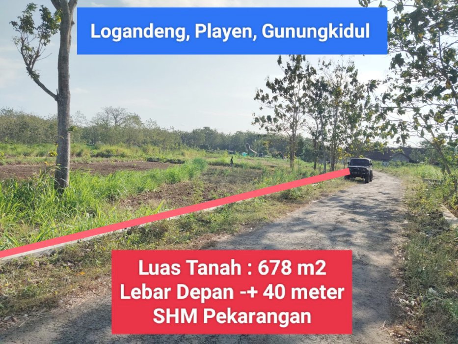 Jual Tanah Murah di Logandeng Playen Gunungkidul dekat kota dan fasum