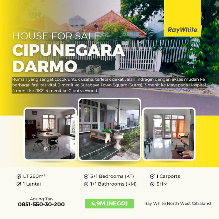 Dijual Rumah Cocok untuk Usaha dekat Jalan Indragiri