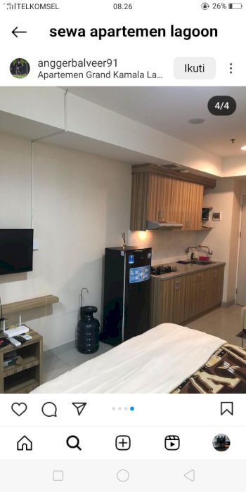 Di jual apartemen studio grand kamala lagoon bekasi