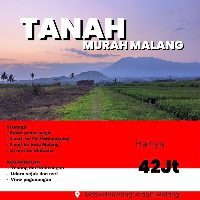 Tanah Kavling Wagir-Malang Strategis+AJB