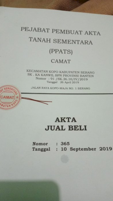 Jual tanah seribu meter 1000m 65jt milik pribadi surat AJB