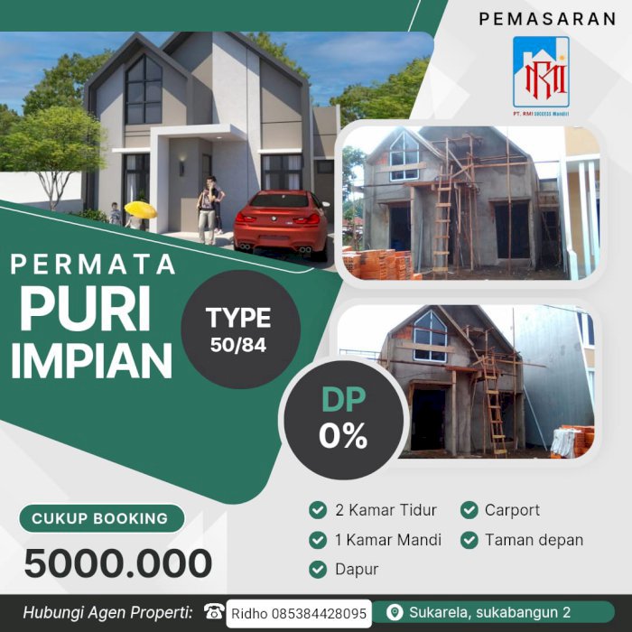 PERUMAHAN PERMATA PURI IMPIAN  DP 5 JUTA ALL IN.