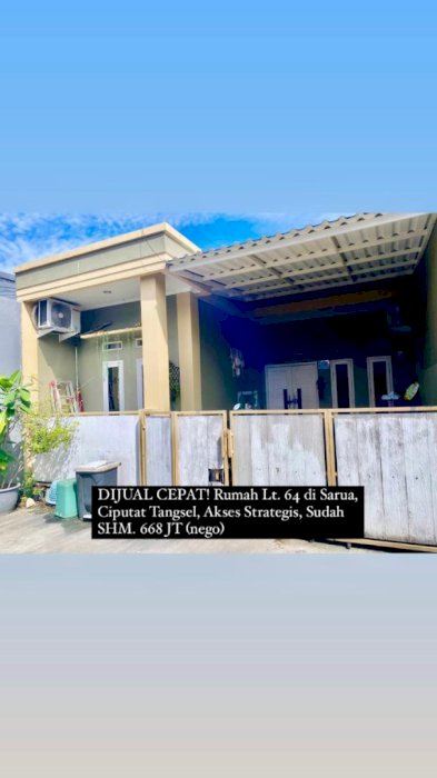 Dijual cepat dan murah rumah di sarua ciputat. Harga nego sampai jadi