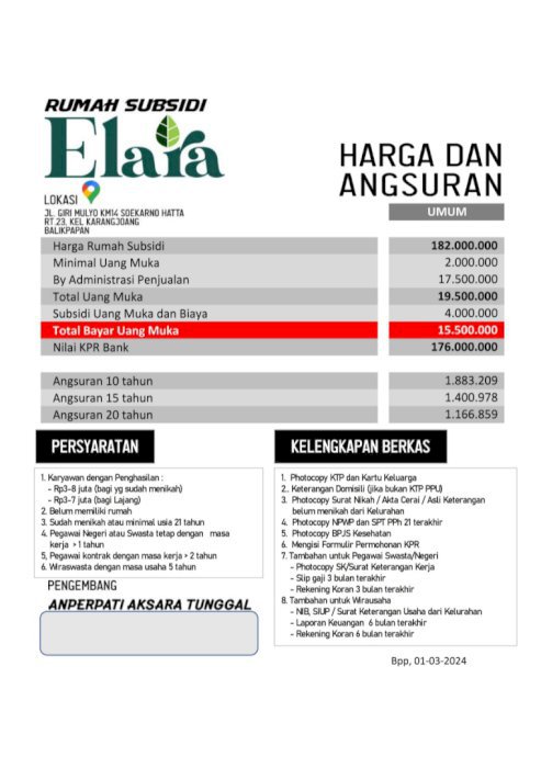 Rumah harga SUBSIDI