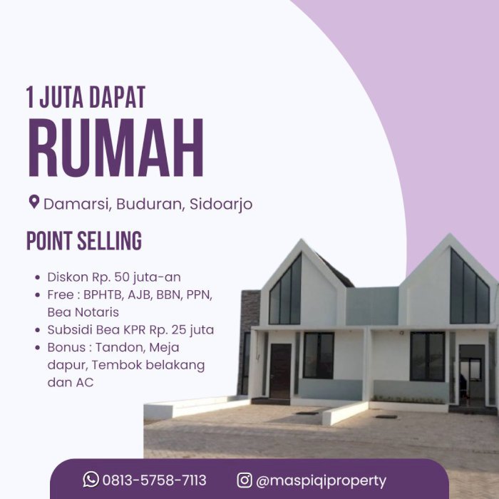 Kredit Perumahan Desain Scandinavian Lokasi Damarsi Kec. Buduran