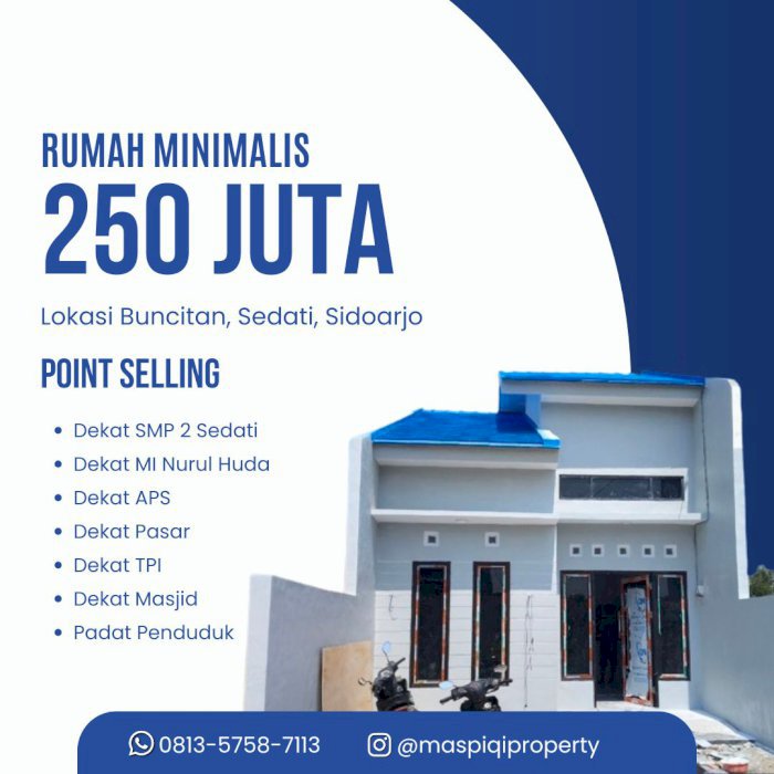 rumah baru konsep minimalis surat split atas nama pembeli di sedati