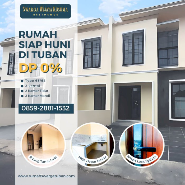 Rumah Baru 2 Lantai Siap Huni Tanpa DP di Tuban Jawa Timur