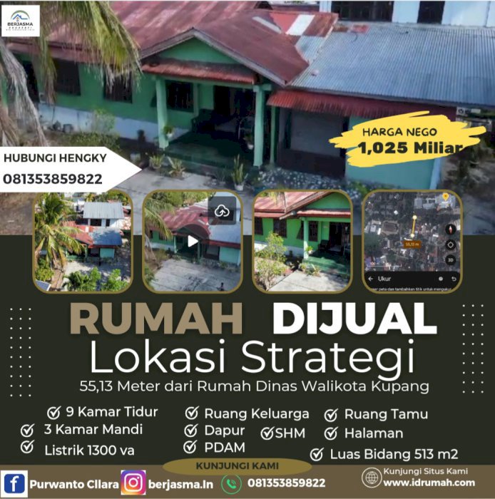 RUMAH DI JUAL  CEPAT KELAPA LIMA SAMPING RUMAH JABATAN WALIKOTA KUPANG