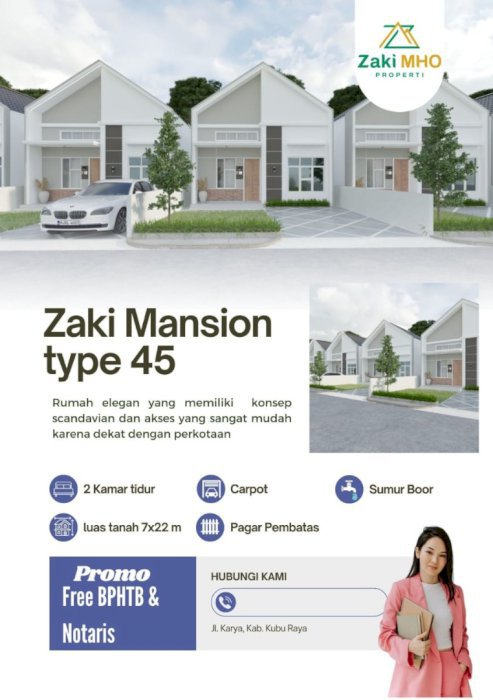 Rumah komersil type 45 nyaman dekat dengan jalan raya