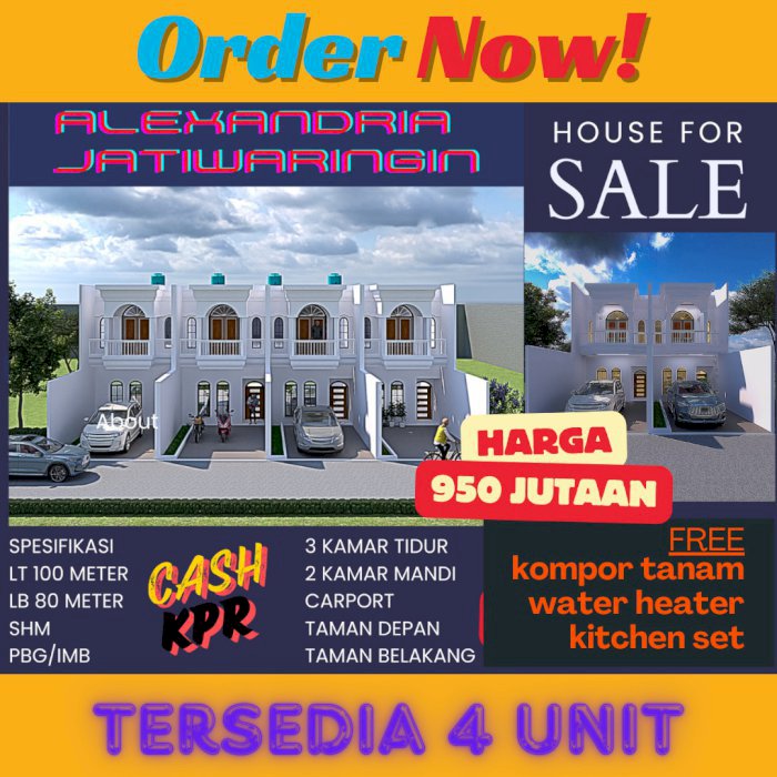 Rumah Cluster Strategis Akses Dekat Toll Jatiwaringin