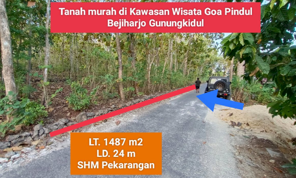 Jual tanah murah strategis di Goa Pindul Bejiharjo Gunungkidul