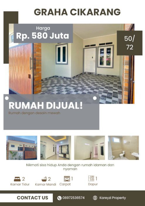 Rumah di cikarang dekat dengan cikarang pusat dan stasiun mateland,SGC