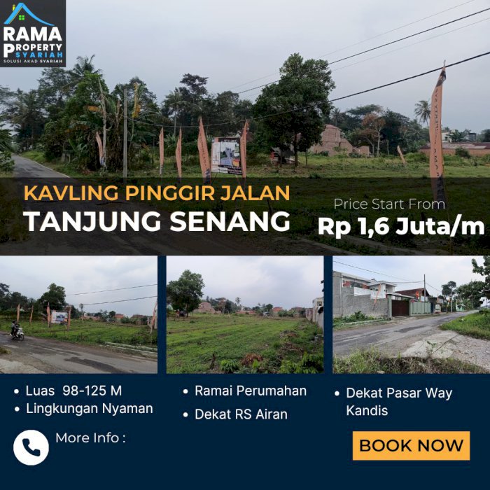 Tanah Kavling Way Kandis Tanjung Senang dekat Pasar sebrang Perumahan