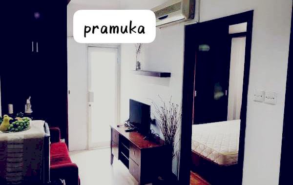 GREEN APARTEMEN PRAMUKA BOUGENVILLE 2 KAMAR FULL FURNISH PERTAHUN